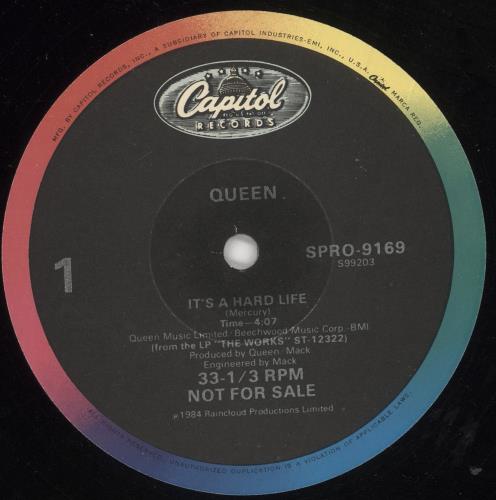 Queen It's A Hard Life 12" vinyl single (12 inch record / Maxi-single) US QUE12IT24257