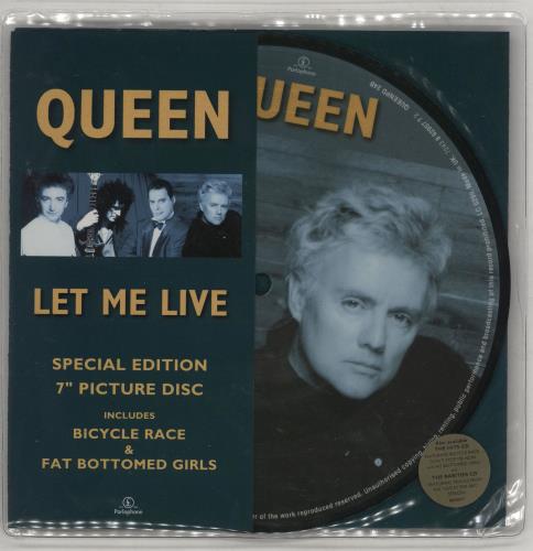 Queen Let Me Live + Hype Sticker 7" vinyl picture disc (7 inch picture disc single) UK QUE7PLE750067