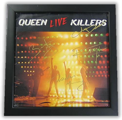 Queen Live Killers - Framed Fully Autographed Sleeve vinyl LP album (LP record) UK QUELPLI396028