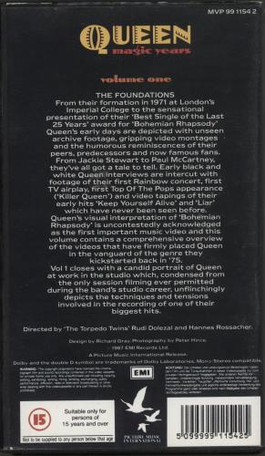 Queen Magic Years - Vol 1 video (VHS or PAL or NTSC) UK QUEVIMA109497