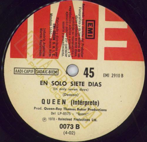 Queen No Me Pares Ahora + p/s 7" vinyl single (7 inch record / 45) Argentinean QUE07NO789975