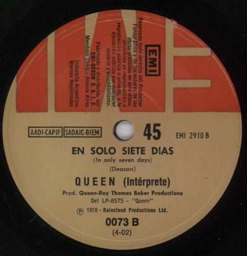 Queen No Me Pares Ahora 7" vinyl single (7 inch record / 45) Argentinean QUE07NO893899