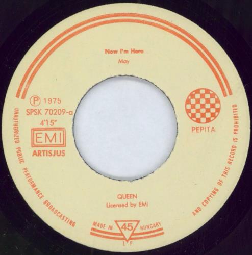 Queen Now I'm Here 7" vinyl single (7 inch record / 45) Hungarian QUE07NO176888