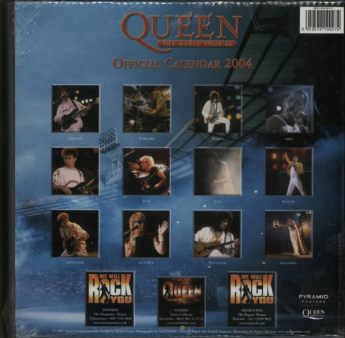 Queen Official Calendar 2004 - Sealed pack of TEN calendar UK QUECAOF623481