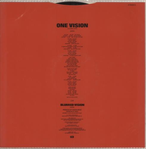 Queen One Vision + Inner & PVC Sleeve 12" vinyl single (12 inch record / Maxi-single) UK QUE12ON07043