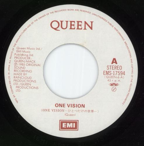Queen One Vision 7" vinyl single (7 inch record / 45) Japanese QUE07ON191163