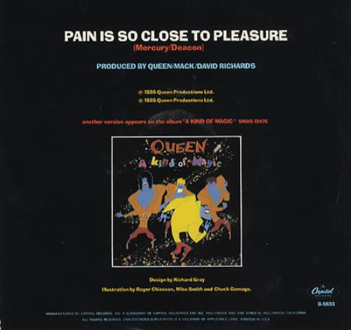 Queen Pain Is So Close To Pleasure 7" vinyl single (7 inch record / 45) US QUE07PA29914