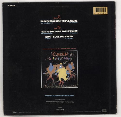 Queen Pain Is So Close To Pleasure 12" vinyl single (12 inch record / Maxi-single) US QUE12PA738253