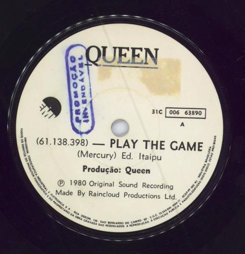 Queen Play The Game + p/s - WOC 7" vinyl single (7 inch record / 45) Brazilian QUE07PL784085