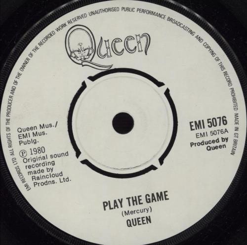 Queen Play The Game - White label design + p/s 7" vinyl single (7 inch record / 45) UK QUE07PL672583