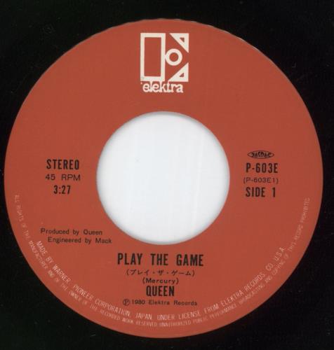 Queen Play The Game 7" vinyl single (7 inch record / 45) Japanese QUE07PL56065