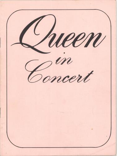 Queen Queen In Concert tour programme UK QUETRQU702263