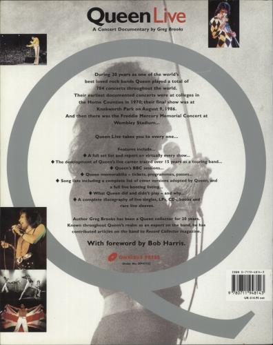 Queen Queen Live book UK QUEBKQU251244