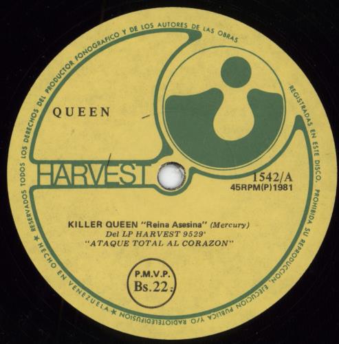 Queen Reina Asesina 12" vinyl single (12 inch record / Maxi-single) Venezuelan QUE12RE405645