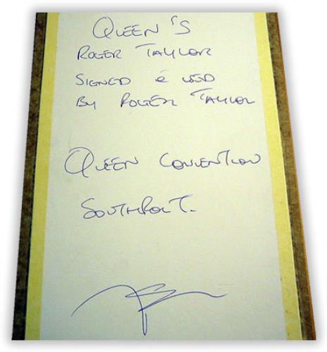 Queen Roger Taylor Autographed Drumstick memorabilia UK QUEMMRO397023