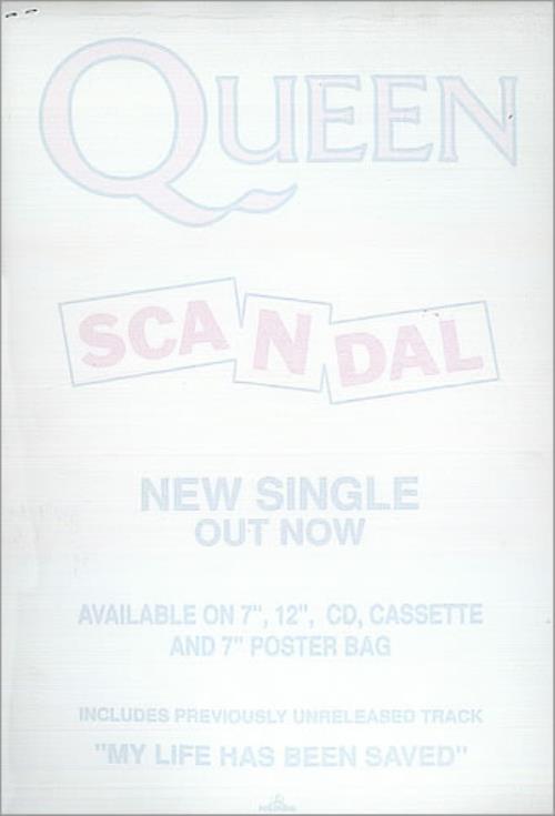 Queen Scandal + Static Sticker 12" vinyl single (12 inch record / Maxi-single) UK QUE12SC327963