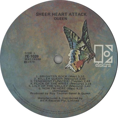 Queen Sheer Heart Attack + Lyric Insert vinyl LP album (LP record) Australian QUELPSH668016