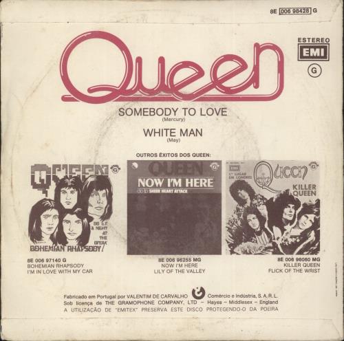 Queen Somebody To Love 7" vinyl single (7 inch record / 45) Portuguese QUE07SO891873