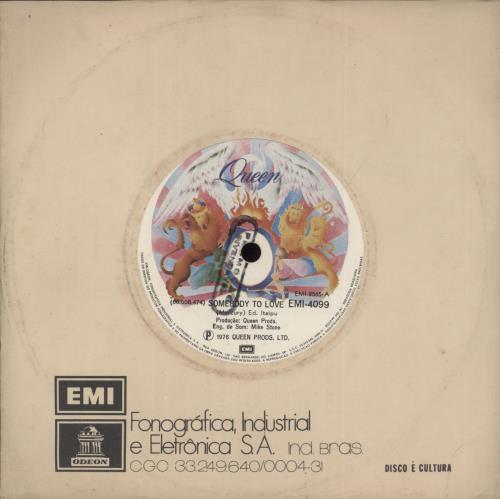 Queen Somebody To Love 7" vinyl single (7 inch record / 45) Brazilian QUE07SO891933
