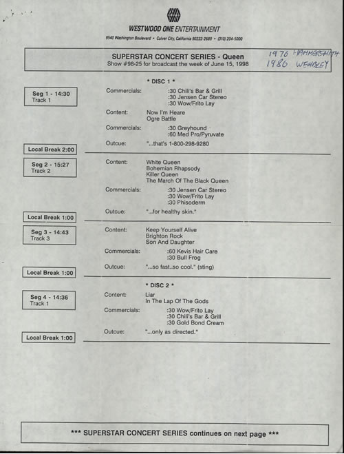 Queen Superstar Concert Series 2 CD album set (Double CD) US QUE2CSU118265