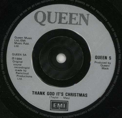 Queen Thank God It's Christmas - Inj + P/S 7" vinyl single (7 inch record / 45) UK QUE07TH29695