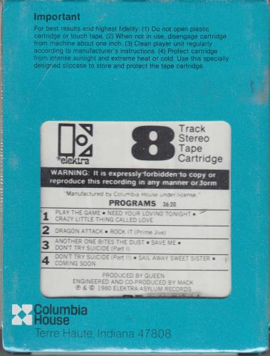 Queen The Game - Sealed 8-track cassette US QUE8TTH691037