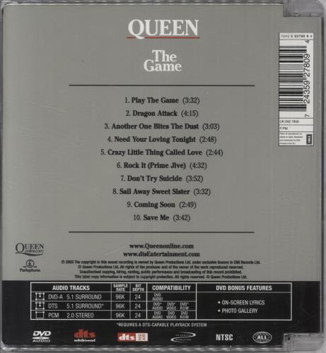 Queen The Game DVD-Audio disc UK QUEADTH254852