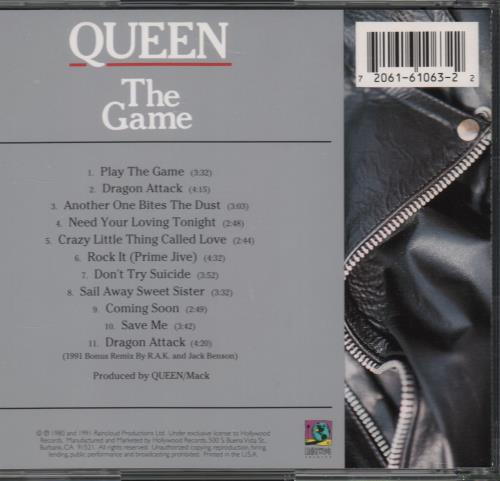 Queen The Game CD album (CDLP) US QUECDTH647036