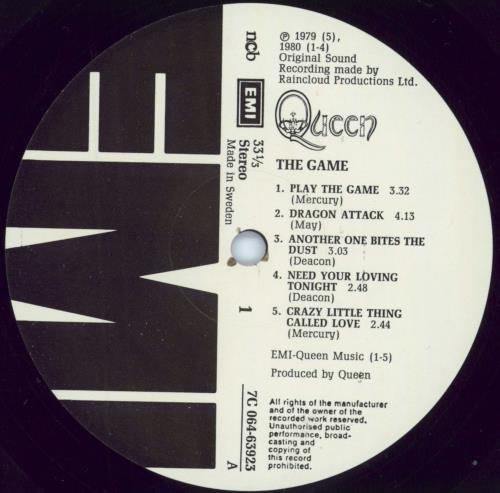 Queen The Game vinyl LP album (LP record) Swedish QUELPTH793035