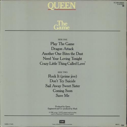 Queen The Game vinyl LP album (LP record) Swedish QUELPTH793035