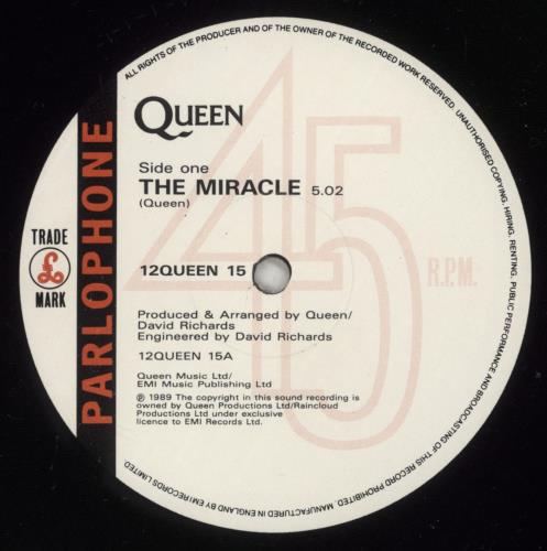 Queen The Miracle 12" vinyl single (12 inch record / Maxi-single) UK QUE12TH100299