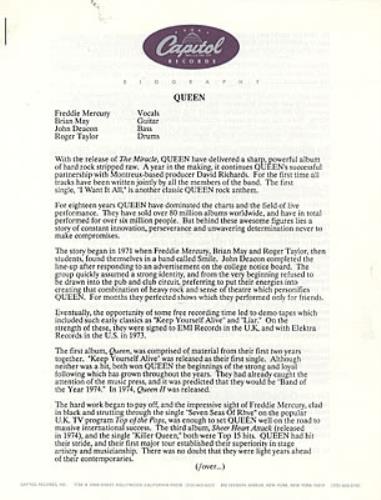 Queen The Miracle media press pack US QUEPPTH325905