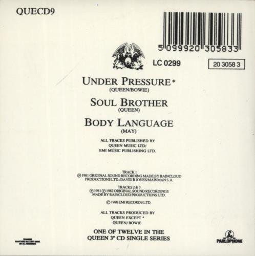 Queen Under Pressure 3" CD single (CD3) UK QUEC3UN12397