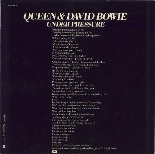 Queen Under Pressure 12" vinyl single (12 inch record / Maxi-single) Dutch QUE12UN783913