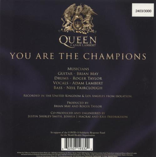 Queen You Are The Champions 7" vinyl single (7 inch record / 45) UK QUE07YO865686