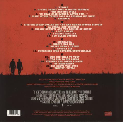 Quentin Tarantino Django Unchained OST 2-LP vinyl record set (Double LP Album) UK QUN2LDJ726551