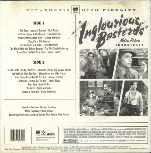 Quentin Tarantino Inglourious Basterds (Motion Picture Soundtrack) - Red Vinyl vinyl LP album (LP record) US QUNLPIN881165