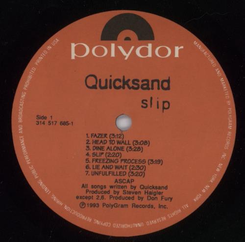 Quicksand Slip vinyl LP album (LP record) US QU3LPSL895747