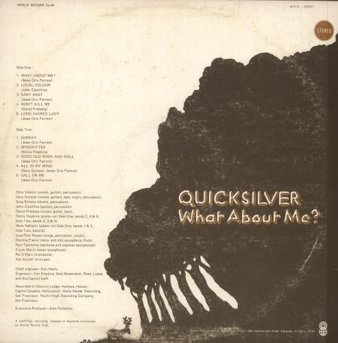 Quicksilver What About Me? vinyl LP album (LP record) Australian QU0LPWH740942