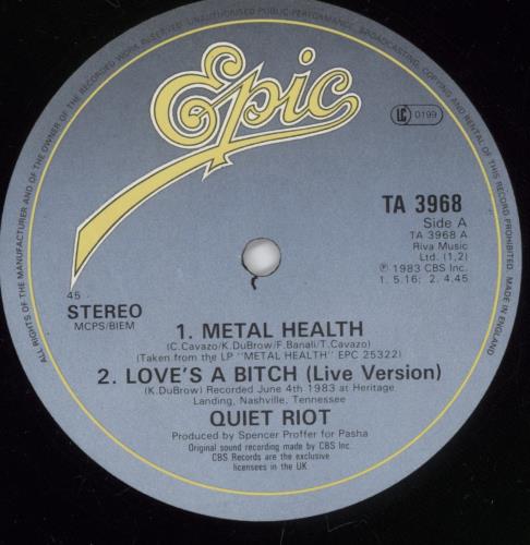 Quiet Riot Metal Health 12" vinyl single (12 inch record / Maxi-single) UK QRT12ME596368