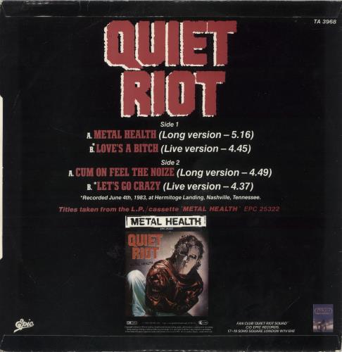 Quiet Riot Metal Health 12" vinyl single (12 inch record / Maxi-single) UK QRT12ME596368