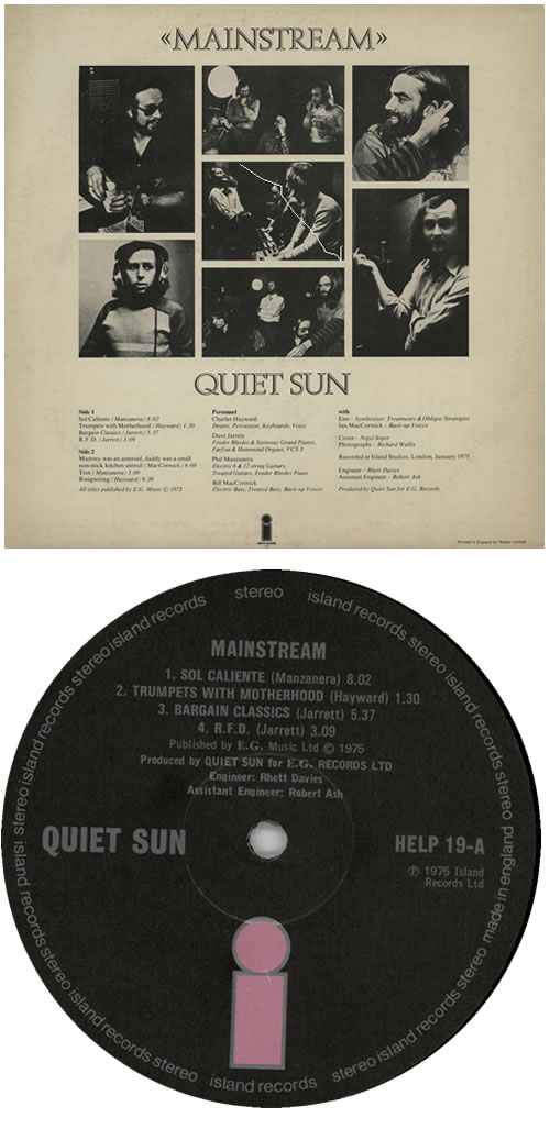 Quiet Sun Mainstream stickered p/s UK vinyl LP album (LP record) (569157)