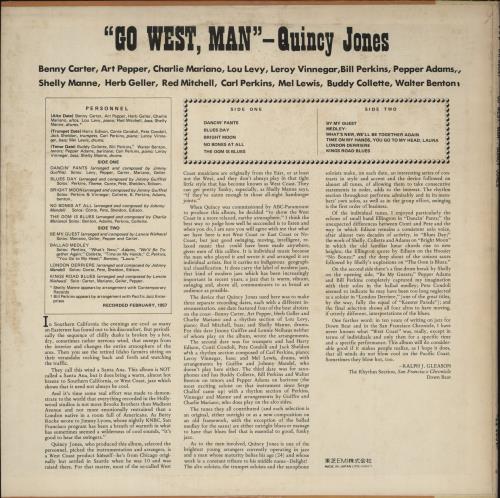 Quincy Jones Go West, Man! vinyl LP album (LP record) Japanese QUJLPGO873821