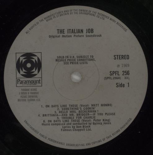 Quincy Jones The Italian Job vinyl LP album (LP record) UK QUJLPTH692593