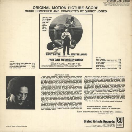 Quincy Jones They Call Me Mister Tibbs - VG vinyl LP album (LP record) UK QUJLPTH738274