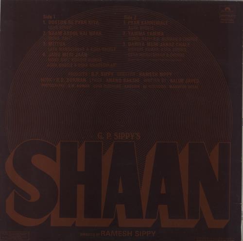 R.D. Burman Shaan vinyl LP album (LP record) Indian R7KLPSH824541