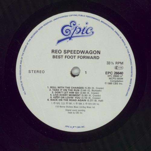 R.E.O. Speedwagon Best Foot Forward - The Best Of... vinyl LP album (LP record) UK REOLPBE277512