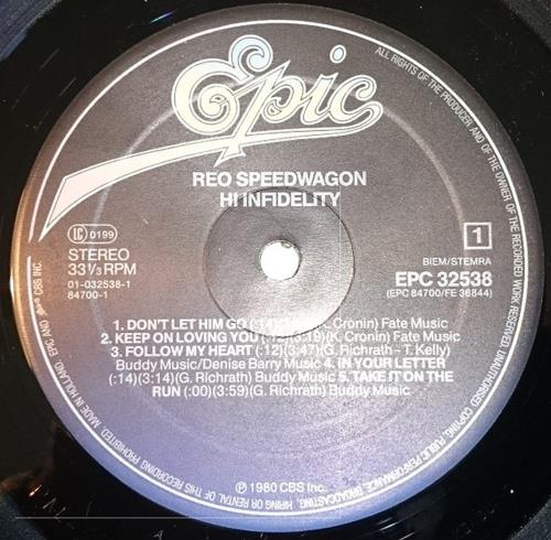R.E.O. Speedwagon Hi Infidelity vinyl LP album (LP record) Dutch REOLPHI389952