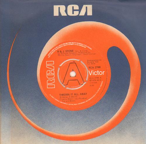 R & J Stone Thrown It All Away 7" vinyl single (7 inch record / 45) UK RB707TH643017