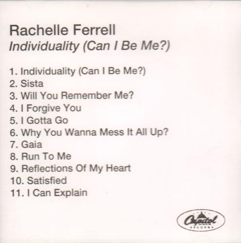 Rachelle Ferrell Individuality (Can I Be Me ?) CD-R acetate UK RP9CRIN653378